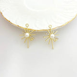 6pcs Alloy Pearl Sun Bow Bracelet DIY Earrings Pendant Material