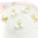6pcs Alloy Pearl Sun Bow Bracelet DIY Earrings Pendant Material