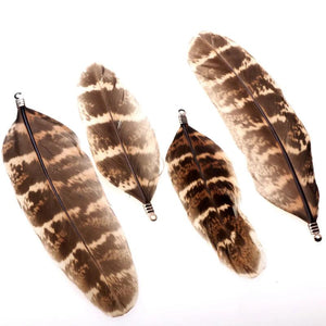 70/90MM Colorful Dot Natural Feather Tassel Pendant DIY Necklace Earring