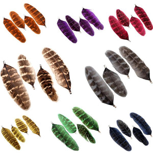70/90MM Colorful Dot Natural Feather Tassel Pendant DIY Necklace Earring
