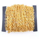 5m 2x3mm 3x4mm Necklace Chains Rhodium/Silver/Gold/Bronze Flat Open Link Chain