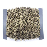 5m 2x3mm 3x4mm Necklace Chains Rhodium/Silver/Gold/Bronze Flat Open Link Chain