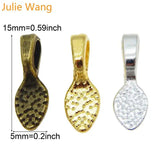 60PCS Glue On Bail Tag Charms Pendant Necklace Bracelet Jewelry Mak