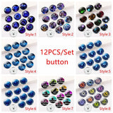 12pcs Zodiac Printed 18mm Snap Button DIY Jewelry Accessories