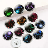 12pcs Zodiac Printed 18mm Snap Button DIY Jewelry Accessories