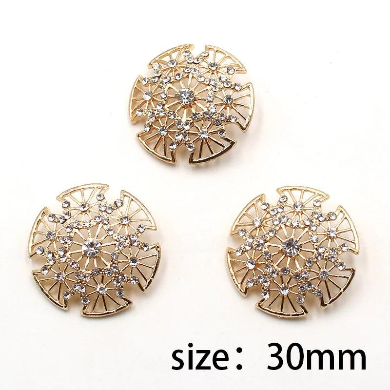 5pcs 30mm Rhinestone Crystal Buttons DIY Clothing Decoration