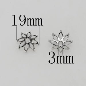 50pcs Bohemia Antique Silver Bead Caps 19mm Tassel End Cap Trays DIY Jewelry Mak