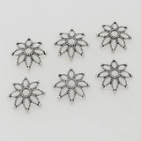 50pcs Bohemia Antique Silver Bead Caps 19mm Tassel End Cap Trays DIY Jewelry Mak