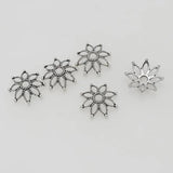 50pcs Bohemia Antique Silver Bead Caps 19mm Tassel End Cap Trays DIY Jewelry Mak