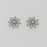 50pcs Bohemia Antique Silver Bead Caps 19mm Tassel End Cap Trays DIY Jewelry Mak