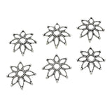 50pcs Bohemia Antique Silver Bead Caps 19mm Tassel End Cap Trays DIY Jewelry Mak