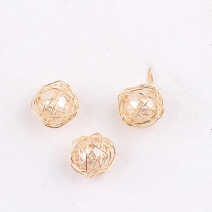 10pcs Wire Wrapped Pearls DIY Stud Earrings Pendants Charms Jewelry Findings