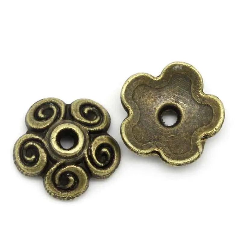 Antique Bronze Flower Bead Caps (Fits 12mm-16mm Beads) DIY Jewelry Findings