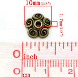Antique Bronze Flower Bead Caps (Fits 12mm-16mm Beads) DIY Jewelry Findings