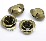 10 Pcs Bronze Rose Flower Pendants Jewelry Findings 4x4cm(W03507 X 1)