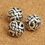 925 Silver Tibetan Endless Knot Beads Sterling Silver Buddhist Symbol Beads