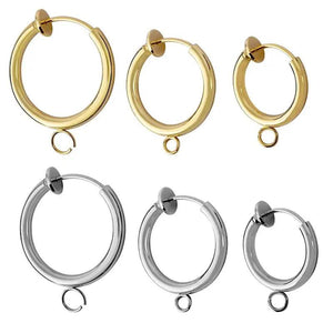 10pcs Stainless Steel Earrings Hoop Base DIY Jewelry Making Supplies