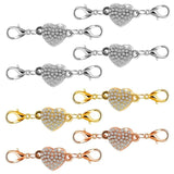 8 Magnetic Clasp Heart-Shaped Rhinestone Jewelry Lobster Clasp