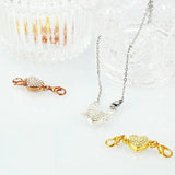 8 Magnetic Clasp Heart-Shaped Rhinestone Jewelry Lobster Clasp