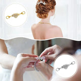 8 Magnetic Clasp Heart-Shaped Rhinestone Jewelry Lobster Clasp