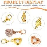 8 Magnetic Clasp Heart-Shaped Rhinestone Jewelry Lobster Clasp