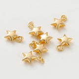 2pcs 18K Plated 12*15mm Bracelet Star Pendants Charms DIY Jewelry Making