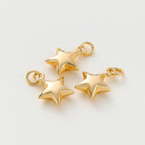 2pcs 18K Plated 12*15mm Bracelet Star Pendants Charms DIY Jewelry Making