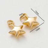 2pcs 18K Plated 12*15mm Bracelet Star Pendants Charms DIY Jewelry Making