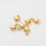 2pcs 18K Plated 12*15mm Bracelet Star Pendants Charms DIY Jewelry Making