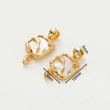 18K Plated Double Pattern Square Shell Pendant Charm For DIY Jewelry
