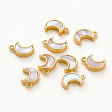 2pcs 18K Plated Shell Moon Pendants DIY Jewelry Making