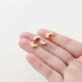 2pcs 18K Plated Shell Moon Pendants DIY Jewelry Making