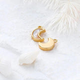 2pcs 18K Plated Shell Moon Pendants DIY Jewelry Making