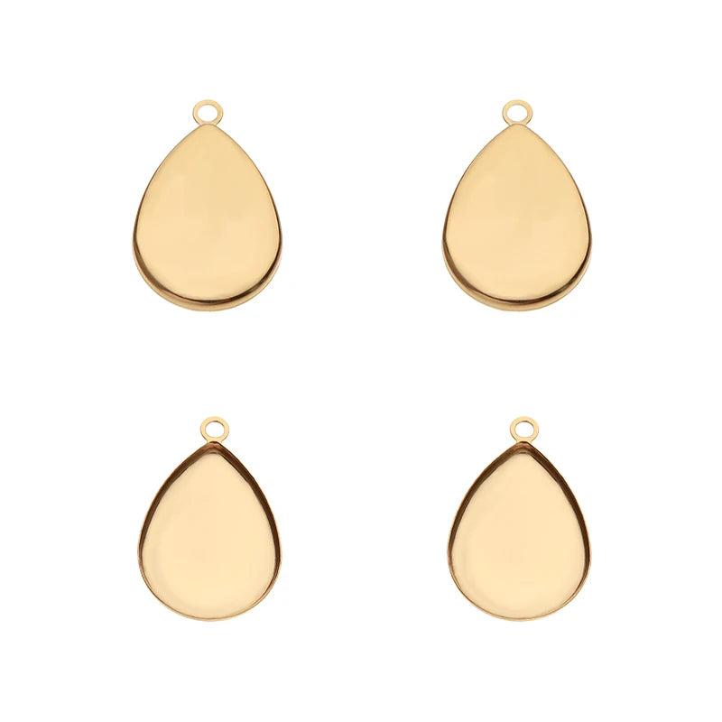 10pcs 25mm Stainless Steel Drop Tray Pendant