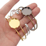 1pc Copper 20mm Crown Bracelet Tray Antique Bronze Silver DIY Jewelry Findings