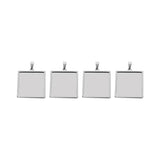 2pcs Stainless Steel Square Pendant Tray for DIY Jewelry Findings