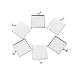 2pcs Stainless Steel Square Pendant Tray for DIY Jewelry Findings