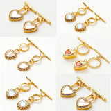 2 Sets Heart O Toggle Clasps 18K Plated Brass DIY Jewelry Findings