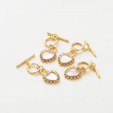 2 Sets Heart O Toggle Clasps 18K Plated Brass DIY Jewelry Findings