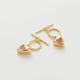 2 Sets Heart O Toggle Clasps 18K Plated Brass DIY Jewelry Findings