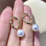 DIY Pearl Accessories 925 Silver Ear Stud Holder for 6-7mm Beads