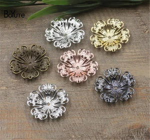 BoYuTe 32MM Metal Brass Flower Filigree Findings Diy Hand Jewelry Materials