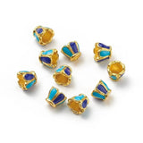 10Pcs Golden Flower Bead Caps Enamel Bracelet Jewelry Making 6x7mm
