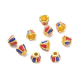 10Pcs Golden Flower Bead Caps Enamel Bracelet Jewelry Making 6x7mm
