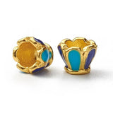 10Pcs Golden Flower Bead Caps Enamel Bracelet Jewelry Making 6x7mm