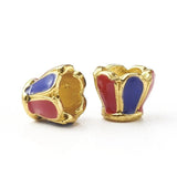 10Pcs Golden Flower Bead Caps Enamel Bracelet Jewelry Making 6x7mm