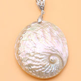 Natural Shell Round Pendant Crafts Jewelry Making DIY Necklace Earring