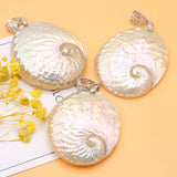 Natural Shell Round Pendant Crafts Jewelry Making DIY Necklace Earring