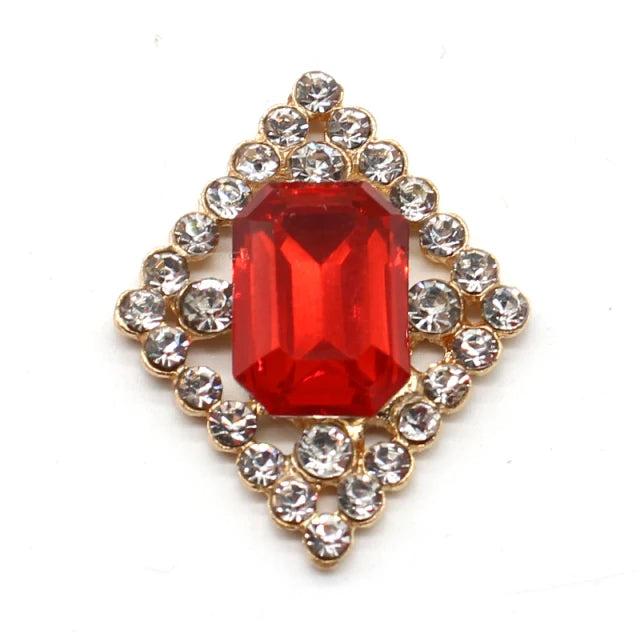10pcs Rhombus Rhinestone Acrylic Wedding Card Box Decorative Buckle