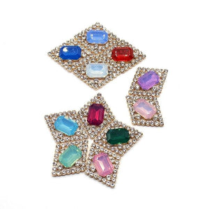 10pcs Rhombus Rhinestone Acrylic Wedding Card Box Decorative Buckle